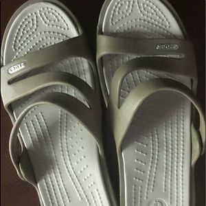 Croc wedge sandals